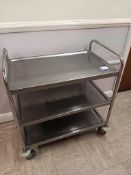 3 tier stainless steel mobile trolley