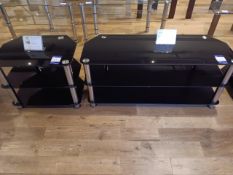 2 x AVF Universal black glass stands models SDC1140, SDC600