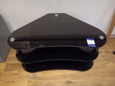 Curved black glass TV stand