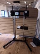 Ultimate mounts twin pole trolley TV stand with shelf Rrp. £199.99