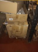 1 x Solid oak 2-RG10-GL2TBC glazed TV unit, 1 x Dorel CR02-1200CB-GRY TV cabinet