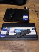 Humax Foxsat-HDR freesat plus box with remote and Philips BDP3000 Blu-Ray player