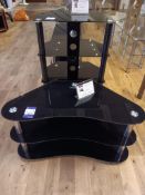 2 x Mountright universal glass TV and 4 tier glass shelves