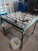 1 metre x 1 metre roller topped table