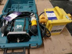 Makita RDO900 Plunge Router (110V), with 110V Transformer