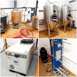 Micro Brewery Disposal, Brewhouse, Fermenting Vessels, Cask Force 200 Cash Washer, ICS Cool Energy I-Chiller IC220