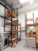 Pallet Racking to include 4x End Frames (approx. 5m), 1x End Frame (approx. 3m), 20x Cross Beams (