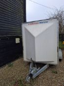 Indespension 3500kg capacity 12 x 6 ft Towavan by Blue Line twin axle box trailer with roller