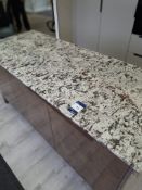 1880 x 740 island unit copper laminate doors fitted 6 drawers & granite worktop