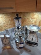 Kenwood juicer, scales, clock etc.