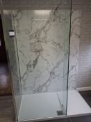 Matrrri 950 x 770 shower enclosure on 1500 x 770mm shower tray