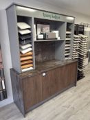 Copper oxide 4 door base unit 1850 x 600mm with Derton worktop & grey display unit over