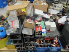 Large quantity assorted copper fittings and stock to pallet – pallet not included. Located in Corby