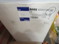 Boss 35L expansion vessel and contents to box. Located in Corby