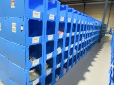 Large quantity of assorted clothing to part row H (including corrugated pigeon holes)