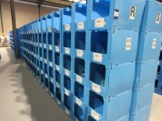 Large quantity of assorted clothing to part row R (including corrugated pigeon holes)