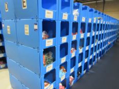Large quantity of assorted clothing to part row E (including corrugated pigeon holes)
