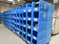 Large quantity of assorted clothing to part row W (including corrugated pigeon holes)