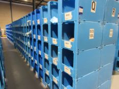 Large quantity of assorted clothing to part row Q (including corrugated pigeon holes)