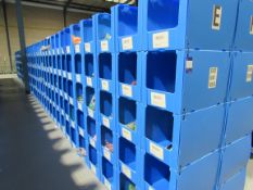 Large quantity of assorted clothing to part row E (including corrugated pigeon holes)