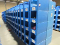 Large quantity of assorted clothing to part row V (including corrugated pigeon holes)