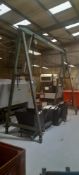 1-Ton A frame mobile gantry crane with Morris 1-Ton chair hoist, approx. measurements 3,600mm (w)