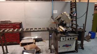 Macc special 301 C50 horizontal bandsaw, Serial number 92892 (06/2011) with roller feed table and