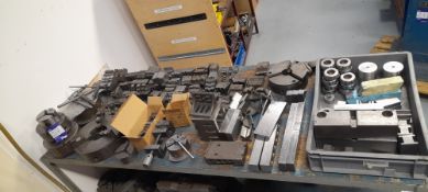 7 various 3-jaw chucks, angle plate, box plate etc.