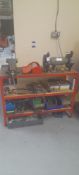 Steel bench with Brierley SG-8 bench grinder & Record 36 vice