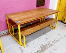 Oak top bench table set (1800 x 770)