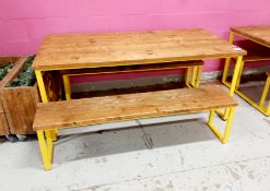 Oak top bench table set (1800 x 770)