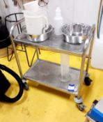 Stainless steel 2 tier trolley