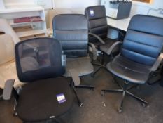 4 x White Laminate Office Desks and 6x Office Chairs