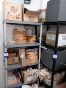 2 x Plastic Shelving Units contents including: Wooden Boards, Aprons, Rolling Pins, Cake Toppers
