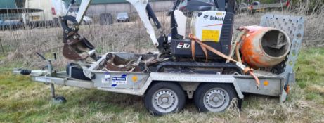 Ifor Williams DB Twin Axle 2,700kg Plant Trailer with Spare Tyre. Contents not included