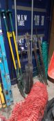 Quantity of post fitting tools & equipment including Bulldog fibreglass post hole digger, pot drier,