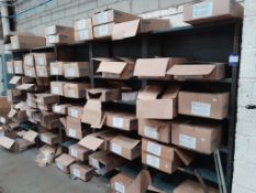 9 bays steel stock racking, contents not included