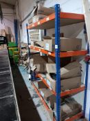 5 boltless steel racks, contents not included