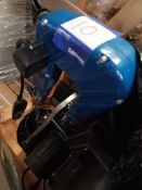 Pallet of lighting components and a Scheppach sd1600b scroll/fret saw