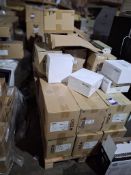 6 pallets to include Cree CR150 series LED downlights, BTN040 striplights, PNL076 25w/32w backlit