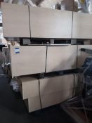 4 x tambour fronted light beech effect cabinets