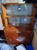 2 drawer sideboard with glass topped display