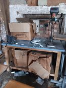 Axminster AWBRD550 bench radial drill 240v and Forge steel bench vice and bench