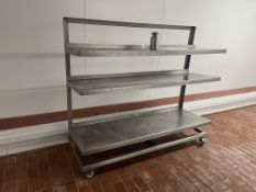 Three Tier Stainless Steel Mobile Shelf Unit