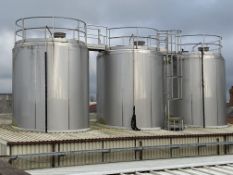 3 x GOAVEC 77,500 Litre Stainless Steel Insulated Milk Silos