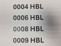 4 PRIVATE REG PLATES (HBL)