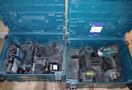 Makita DTD152 Impact Driver to case, with 2 x batt