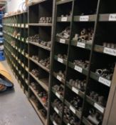 6 x Assorted Bays of Metal ‘Pigeon Hole’ Style Shelving, and contents, to include Various Fittings,