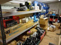 Assortment of Stock to racking, baskets and cabine