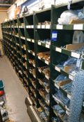 6 x Assorted Bays of Metal ‘Pigeon Hole’ Style Shelving, and contents, to include Various Fittings,